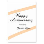 Happy wedding anniversary orange pastel lines name kaart (Achterkant)