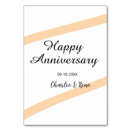 Happy wedding anniversary orange pastel lines name kaart