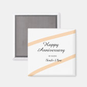 Happy wedding anniversary orange pastel lines name magneet (Voorkant / Achterkant)