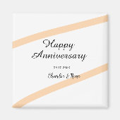 Happy wedding anniversary orange pastel lines name magneet (Voorkant)