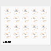 Happy wedding anniversary orange pastel lines name ronde sticker (Vel)