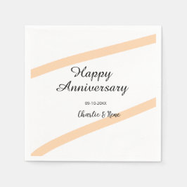 Happy wedding anniversary orange pastel lines name servet