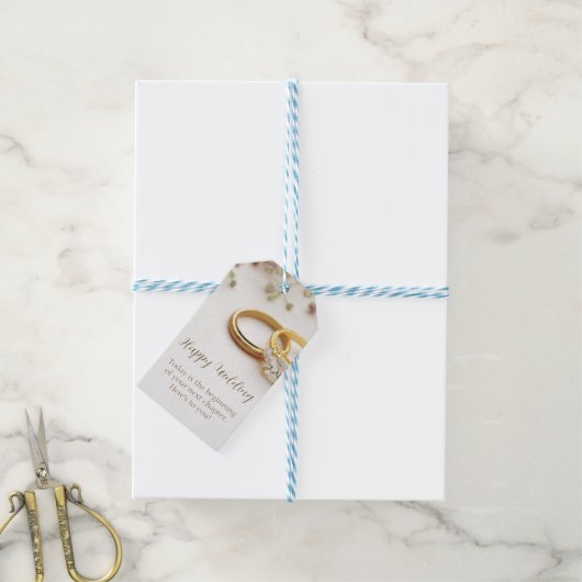 Happy Wedding Cadeaulabel (Met Touw)
