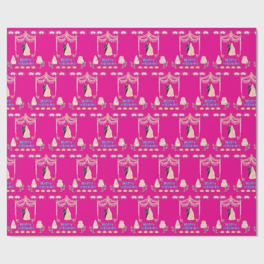 Happy wedding cadeaupapier (Vlak)