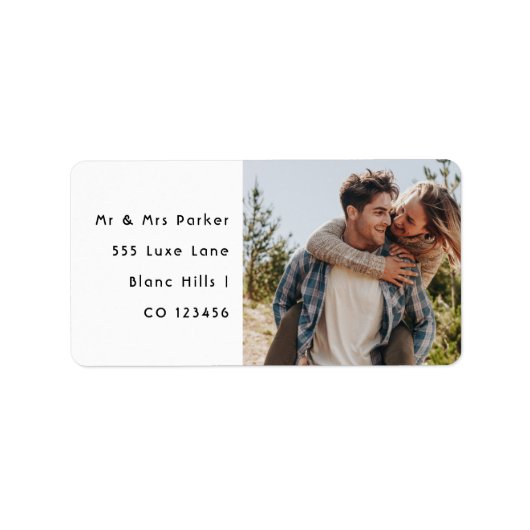 Happy Wedding Couple Photo Return Address Etiket (Voorkant)