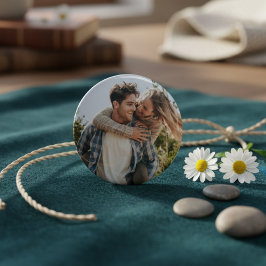 Happy Wedding Couple Photo Ronde Button 5,7 Cm