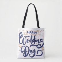 Happy Wedding Day Canvas tas – Romantisch cadeau