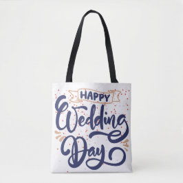 Happy Wedding Day Canvas tas – Romantisch cadeau
