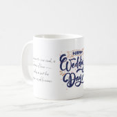 Happy Wedding Day Canvas tas – Romantisch cadeau Koffiemok (Voorkant links)