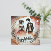 Happy Wedding Day Kaart (Staand voorkant)