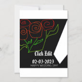 Happy Wedding Day Stropdas en Red Roses Boeket Magnetische Uitnodiging (Voorkant)