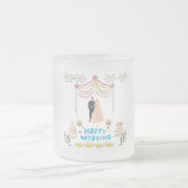 Happy Wedding Frosted Glass Coffee Mug  Matglas Koffiemok (Center)