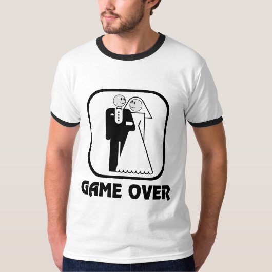 Happy Wedding Game Over Bachelor T-shirt (Voorkant)