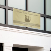 Happy Wedding Gold Jubileum, Kattenpaar Banner (Buitenkant Gebouw)