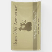 Happy Wedding Gold Jubileum, Kattenpaar Banner (Verticaal)