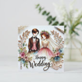 Happy Wedding Groet Liefde Kaarten (Staand voorkant)
