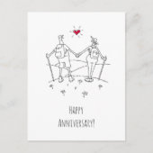 Happy Wedding Hiking Jubileum Red Heart Briefkaart (Voorkant)