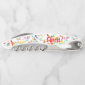 Happy Wedding Jubileum Confetti Toss Kurkentrekker (Achterkant)