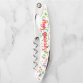 Happy Wedding Jubileum Confetti Toss Kurkentrekker (Voorkant)