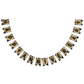 Happy Wedding Jubileum Faux Gold Leaf Black Vlaggetjes (Alle)