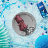 Happy Wedding Jubileum | Foto rode rozen Papieren Bordje (Feest)