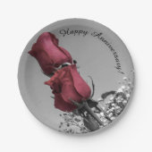 Happy Wedding Jubileum | Foto rode rozen Papieren Bordje (Voorkant)