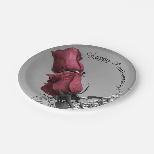 Happy Wedding Jubileum | Foto rode rozen Papieren Bordje (Gekanteld)