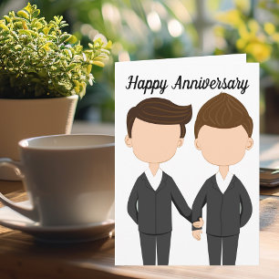 Happy Wedding Jubileum Gay Mannen Couple Kaart