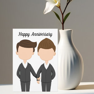 Happy Wedding Jubileum Gay Mannen Couple Kaart
