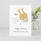Happy Wedding Jubileum Getrouwd Dinosaurus Kaart (Staand voorkant)