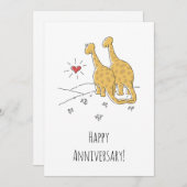 Happy Wedding Jubileum Getrouwd Dinosaurus Kaart (Voorkant / Achterkant)