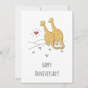 Happy Wedding Jubileum Getrouwd Dinosaurus Kaart