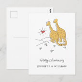 Happy Wedding Jubileum Getrouwd Dinosaurus Kaart (Voorkant / Achterkant)