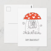 Happy Wedding Jubileum Heart Couple Mushroom Briefkaart (Voorkant / Achterkant)