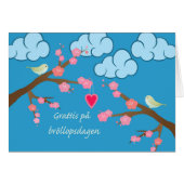 Happy Wedding Jubileum in het Zweeds, Spring Birds (Voorkant Horizontaal)