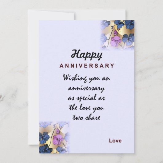 Happy Wedding Jubileum Kaart (Voorkant)