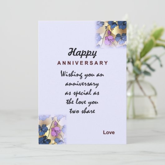 Happy Wedding Jubileum Kaart (Staand voorkant)