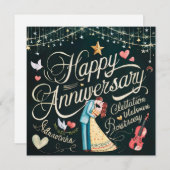 Happy Wedding Jubileum Kaarten Elegant (Voorkant / Achterkant)