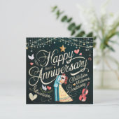 Happy Wedding Jubileum Kaarten Elegant (Staand voorkant)