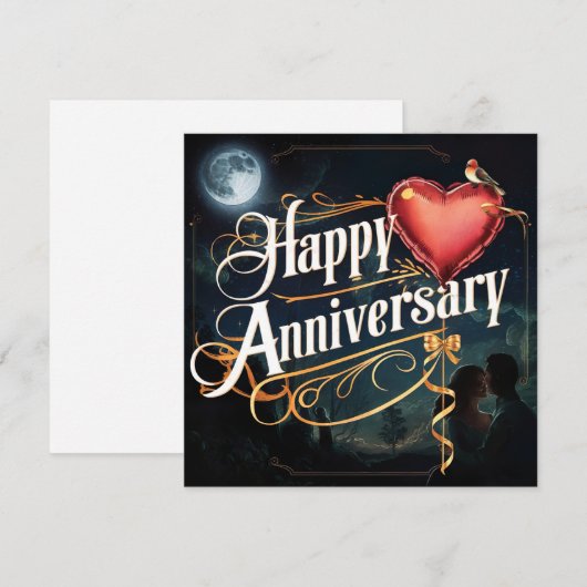 Happy Wedding Jubileum Kaarten Elegant (Voorkant / Achterkant)