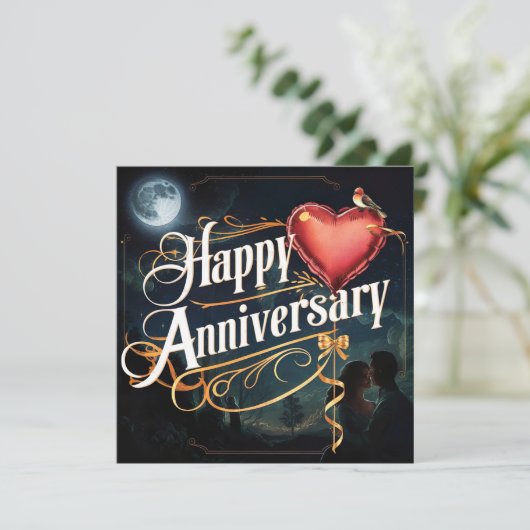 Happy Wedding Jubileum Kaarten Elegant (Staand voorkant)