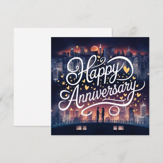 Happy Wedding Jubileum Kaarten Elegant (Voorkant / Achterkant)