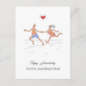 Happy Wedding Jubileum Paar Strand Hart Briefkaart (Voorkant)