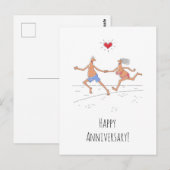 Happy Wedding Jubileum Paar Strand Hart Briefkaart (Voorkant / Achterkant)