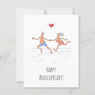 Happy Wedding Jubileum Paar Strand Hart Briefkaart
