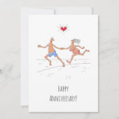 Happy Wedding Jubileum Paar Strand Hart Kaart (Voorkant)