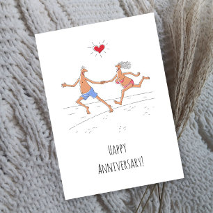 Happy Wedding Jubileum Paar Strand Hart Kaart