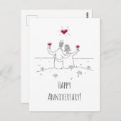 Happy Wedding Jubileum Red Heart Briefkaart (Voorkant / Achterkant)