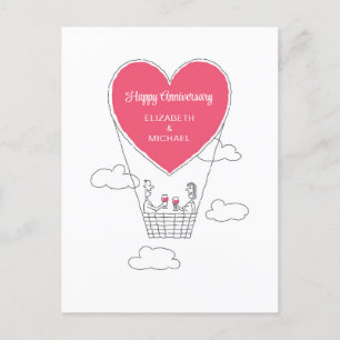 Happy Wedding Jubileum Red Heart trouwende paren Briefkaart