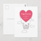 Happy Wedding Jubileum Red Heart trouwende paren Briefkaart (Voorkant / Achterkant)